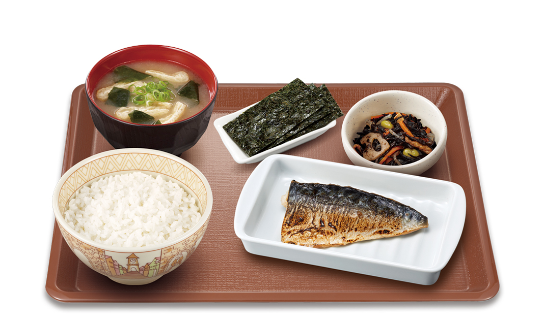塩さば朝食