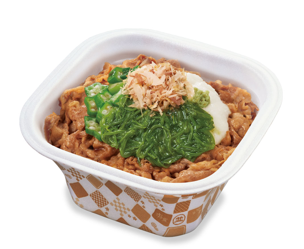 山かけめかぶオクラ牛丼